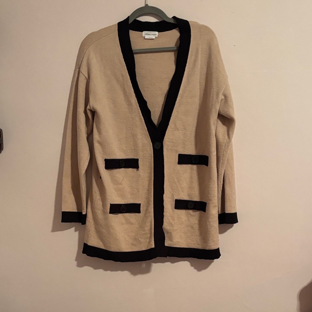 Lovers + Friends Tan and Black Cardigan